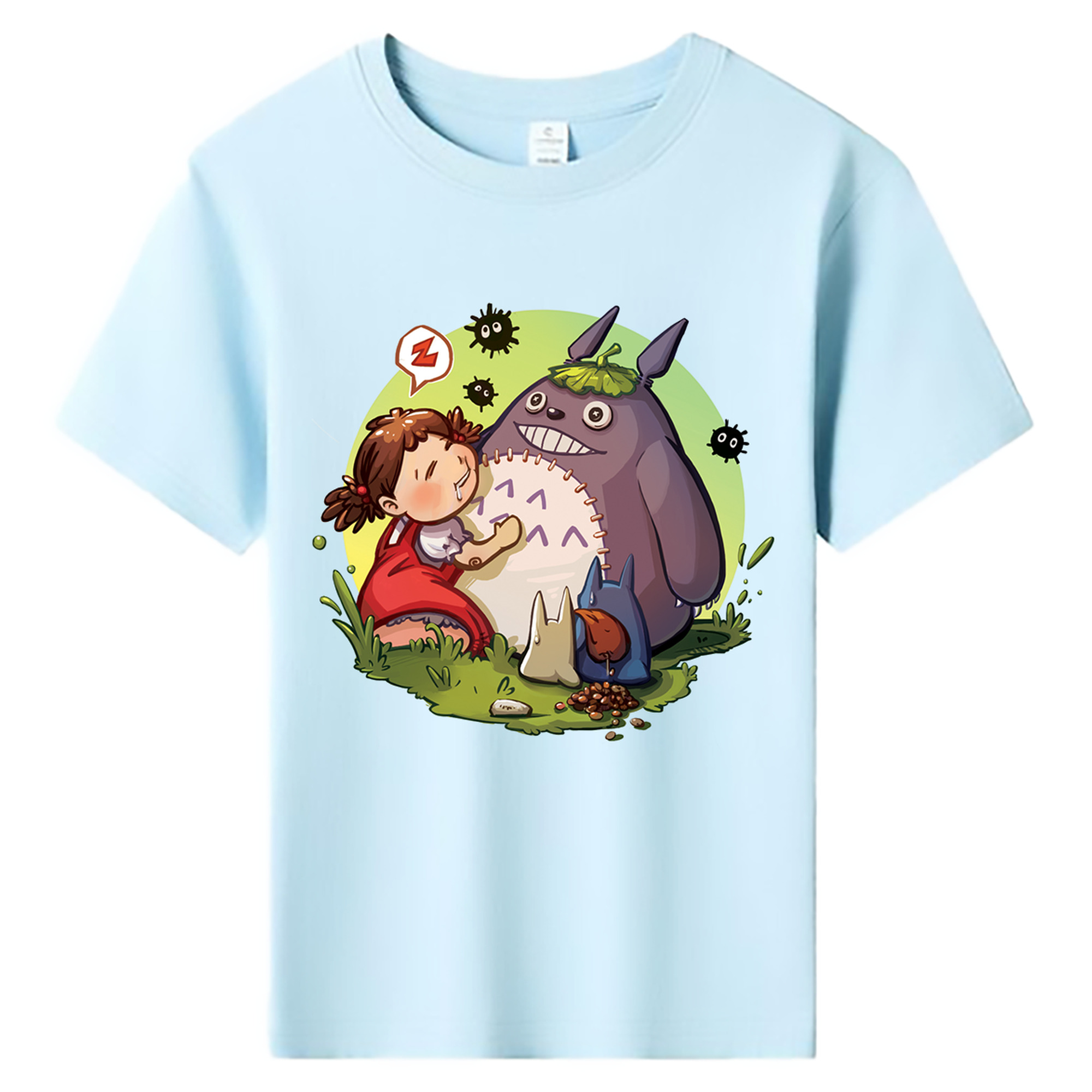 （画像用） となりのトトロ 草壁メイ 草壁サツキ My Neighbor Totoro Satsuki Kusakabe Mei Kusakabe 綿100％キッズTシャツ（フロントプリント）